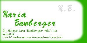 maria bamberger business card